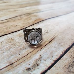 Elephant Bronze Tone Adjustable Ring